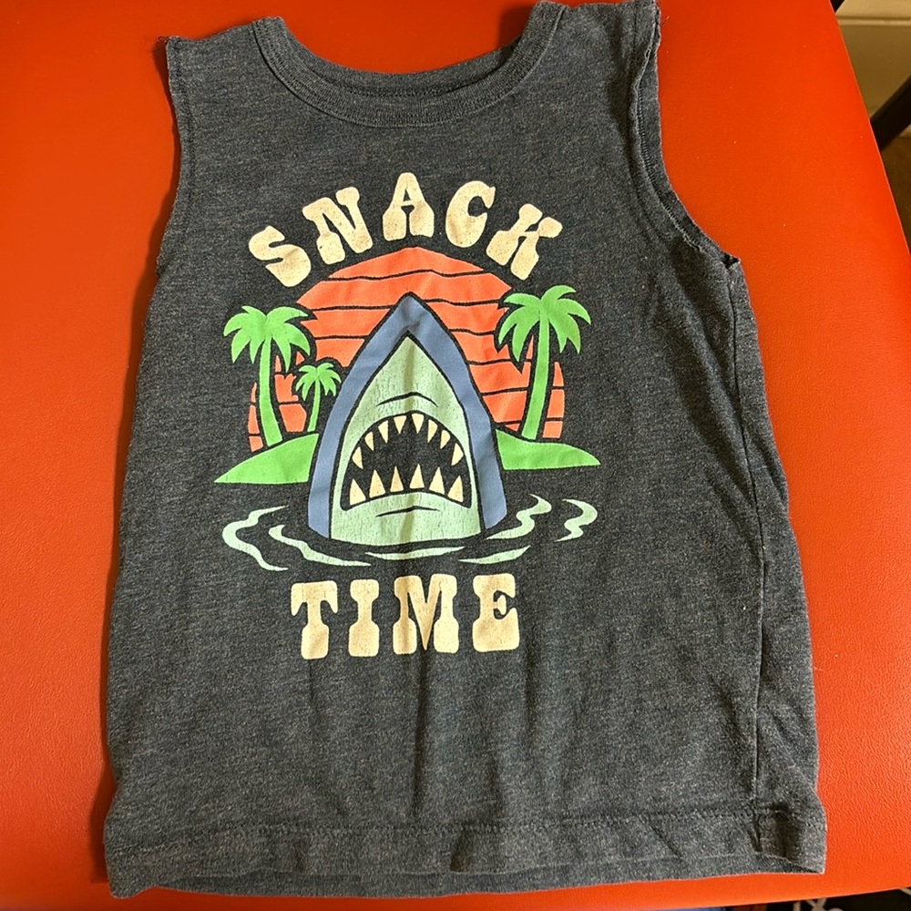 Kids tank funny shark snack summer pool